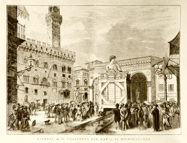 Firenze trasporto del David