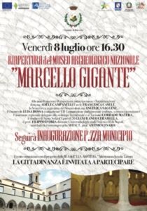 Locandina inaugurazione riapertura Museo Buccino