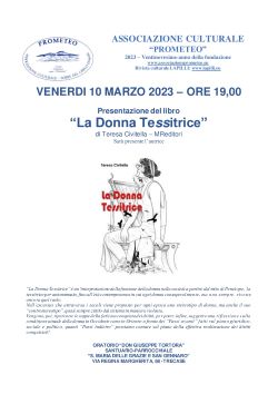 Locandina Presentazione libro La Donna Tessitrice 10 3 2023 250