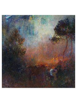 Plinio Nomellini Rientro dal lavoro 1918 ca. olio su tela cm. 123 x 123 250