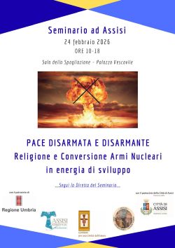 Locandina 250 Assisi seminario Disarmo nucleare 24 2 2026